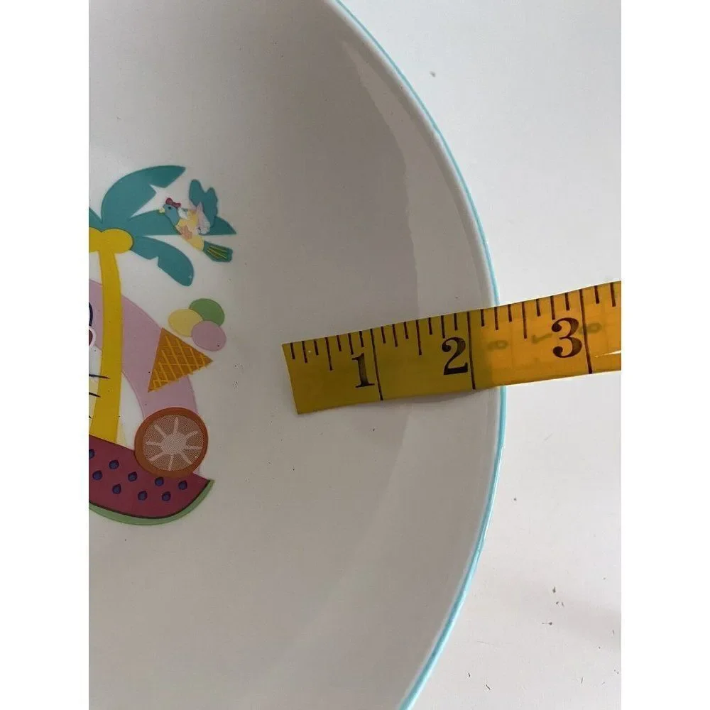 Set Of 2 Sanrio Hello Kitty Beach Summer Tropical Ceramic Pasta Dinner Bowls NEW